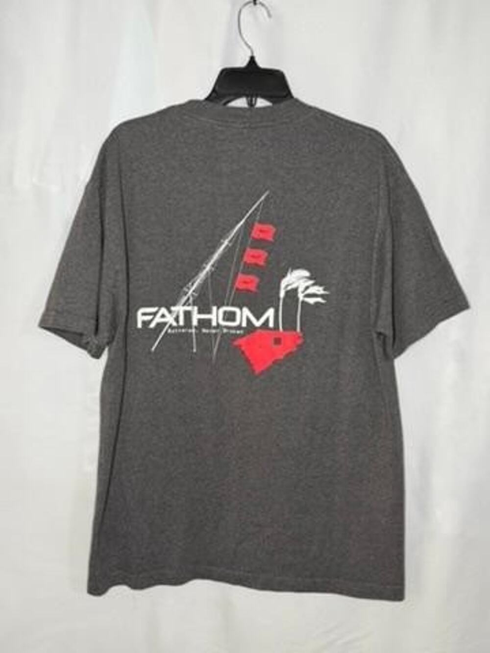 Fathom Offshore Fishing T-Shirt Mens Large Gray South Carolina Hurricane Tee
